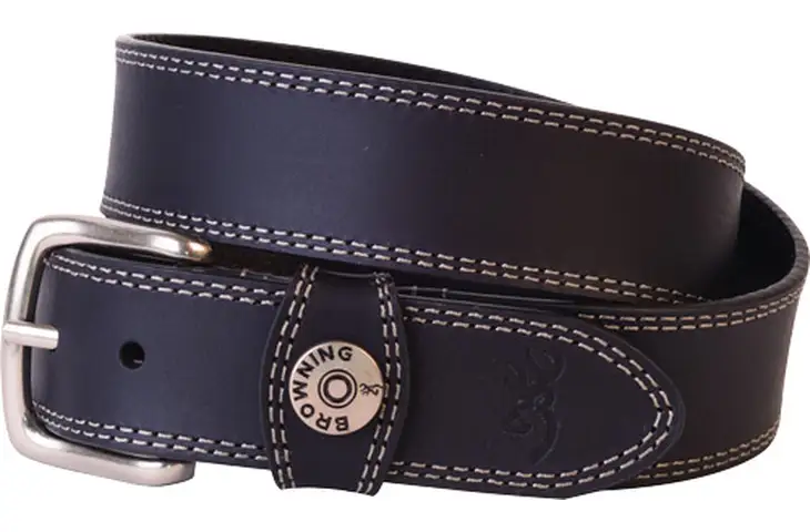 Browning Leather Belt 42" Black W/shotshell Head On Loop